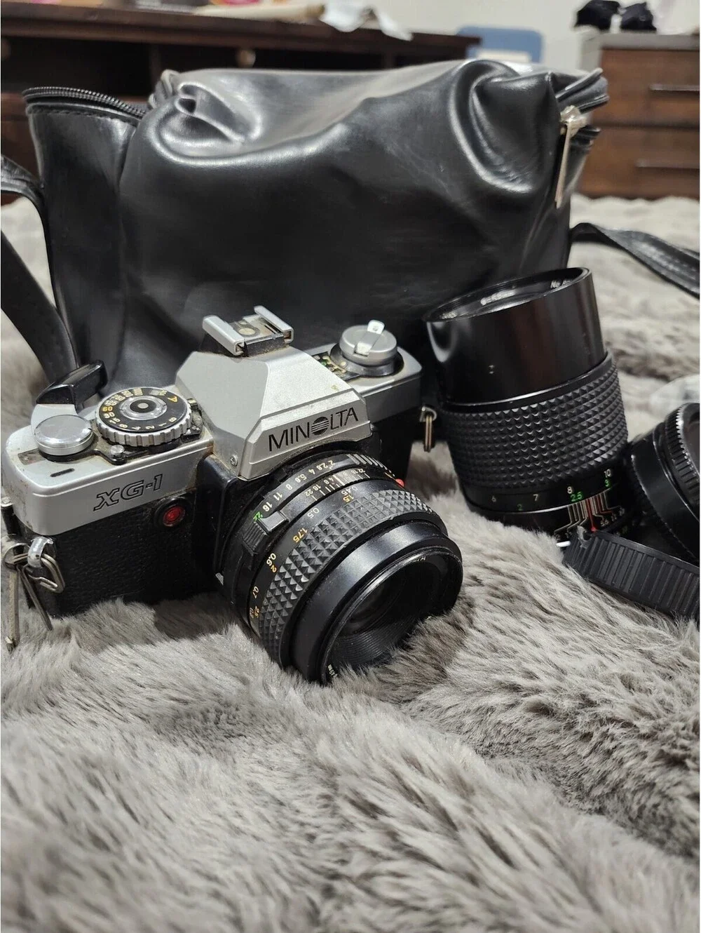 Minolta XG-1 Chrome 35mm Film SLR Camera 50mm f/1.8 50mm Standard Lens, Whole...